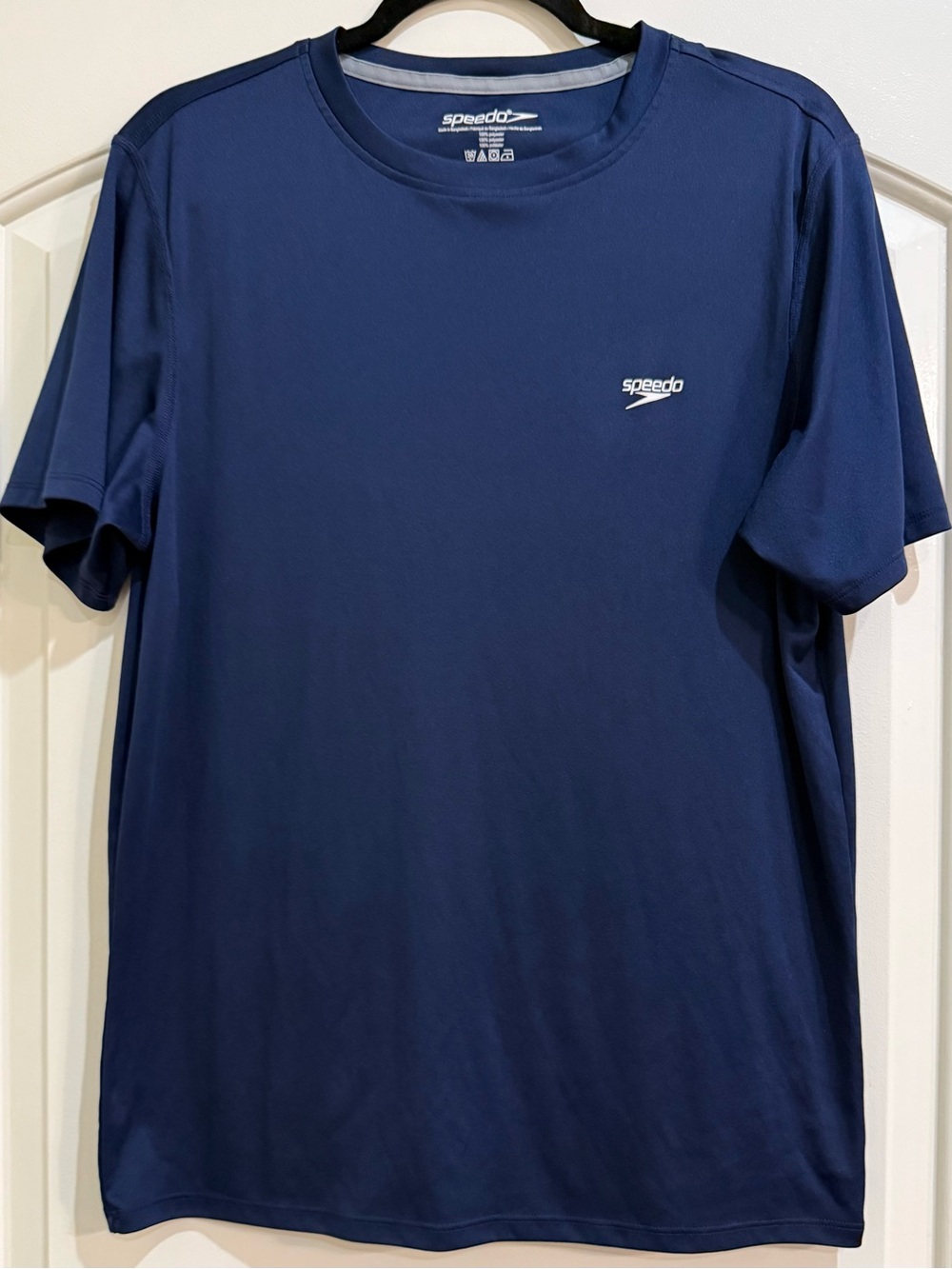 Speedo Men’s Navy Performance Crew Tee with Logo